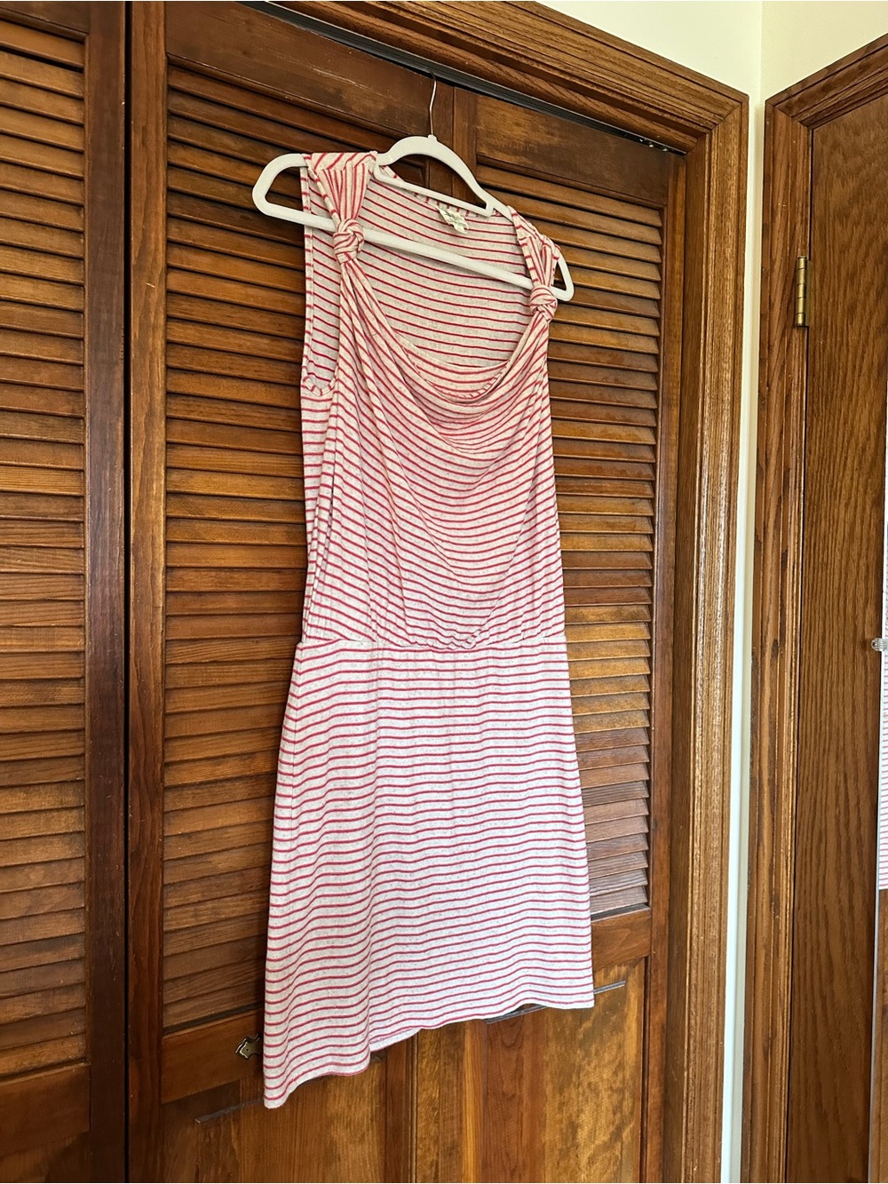 Anthropologie Weston Wear Land of Springs Cream and Red Striped Dress size large - Picture 8 of 13